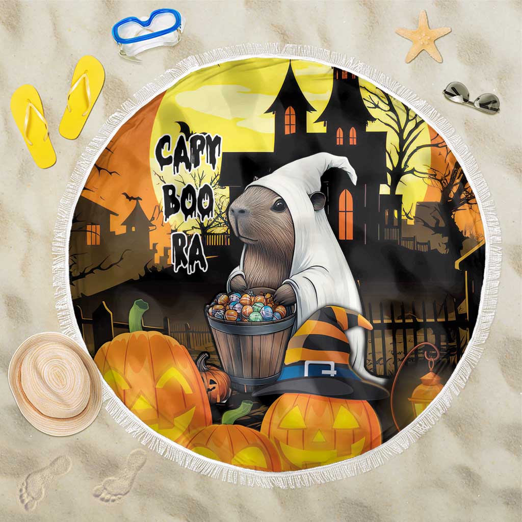 Capy-Boo-Ra Halloween Beach Blanket Haunted House And Pumpkin Spooky - Wonder Print Shop