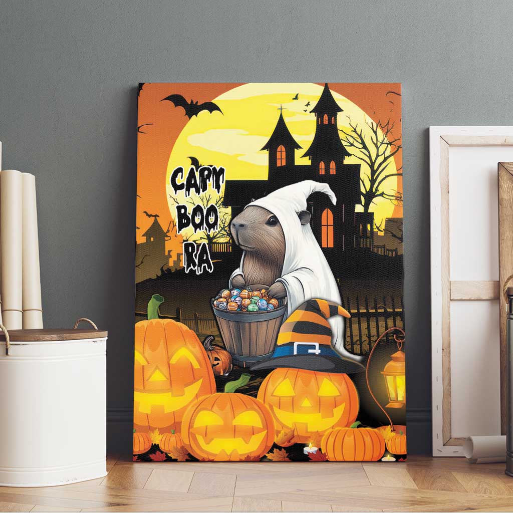 Capy-Boo-Ra Halloween Canvas Wall Art Haunted House And Pumpkin Spooky - Wonder Print Shop
