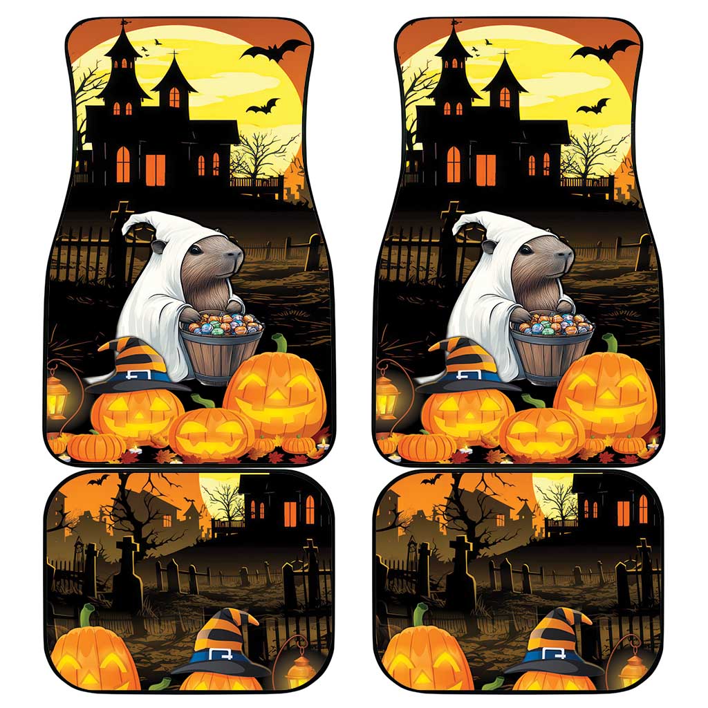 Capy-Boo-Ra Halloween Car Mats Haunted House And Pumpkin Spooky - Wonder Print Shop
