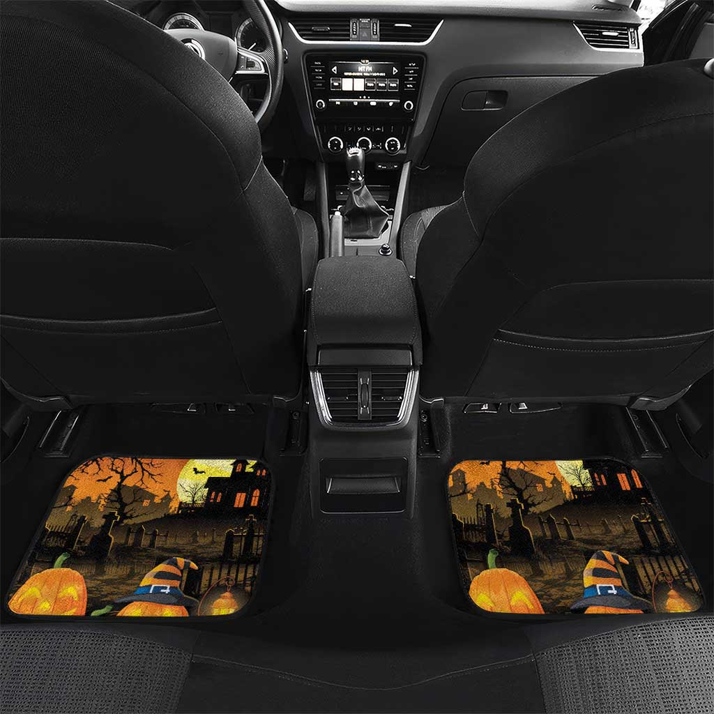 Capy-Boo-Ra Halloween Car Mats Haunted House And Pumpkin Spooky - Wonder Print Shop