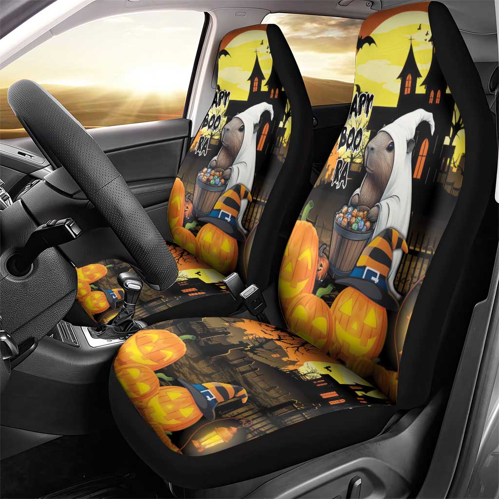 Capy-Boo-Ra Halloween Car Seat Cover Haunted House And Pumpkin Spooky - Wonder Print Shop