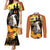 Capy-Boo-Ra Halloween Couples Matching Mermaid Dress and Long Sleeve Button Shirt Haunted House And Pumpkin Spooky