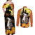 Capy-Boo-Ra Halloween Couples Matching Off Shoulder Maxi Dress and Long Sleeve Button Shirt Haunted House And Pumpkin Spooky - Wonder Print Shop