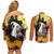 Capy-Boo-Ra Halloween Couples Matching Off Shoulder Short Dress and Long Sleeve Button Shirt Haunted House And Pumpkin Spooky - Wonder Print Shop