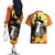 Capy-Boo-Ra Halloween Couples Matching Off The Shoulder Long Sleeve Dress and Hawaiian Shirt Haunted House And Pumpkin Spooky - Wonder Print Shop