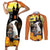 Capy-Boo-Ra Halloween Couples Matching Short Sleeve Bodycon Dress and Long Sleeve Button Shirt Haunted House And Pumpkin Spooky - Wonder Print Shop
