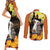 Capy-Boo-Ra Halloween Couples Matching Short Sleeve Bodycon Dress and Long Sleeve Button Shirt Haunted House And Pumpkin Spooky - Wonder Print Shop