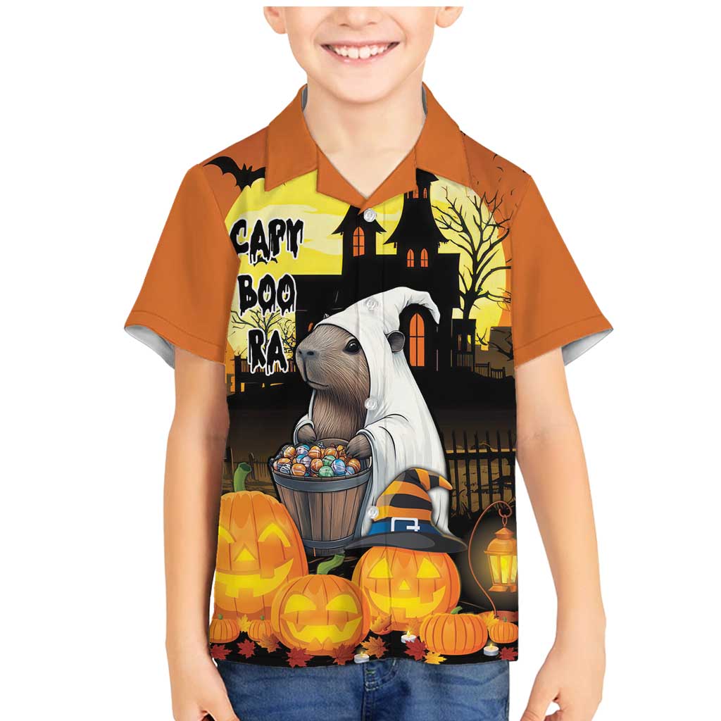 Capy-Boo-Ra Halloween Family Matching Mermaid Dress and Hawaiian Shirt Haunted House And Pumpkin Spooky - Wonder Print Shop