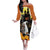 Capy-Boo-Ra Halloween Family Matching Off The Shoulder Long Sleeve Dress and Hawaiian Shirt Haunted House And Pumpkin Spooky - Wonder Print Shop