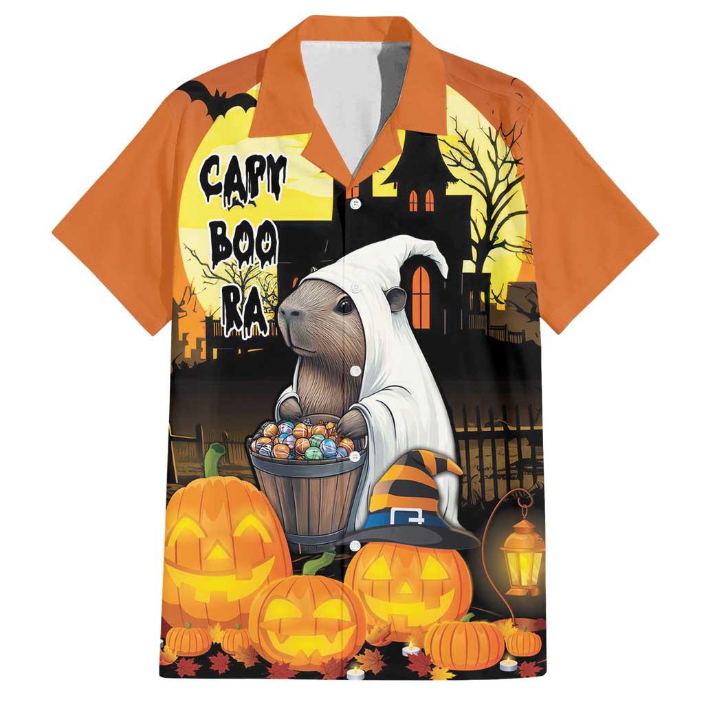 Capy-Boo-Ra Halloween Family Matching Summer Maxi Dress and Hawaiian Shirt Haunted House And Pumpkin Spooky - Wonder Print Shop