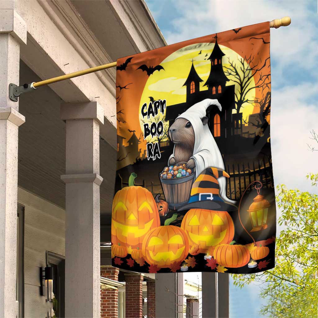 Capy-Boo-Ra Halloween Garden Flag Haunted House And Pumpkin Spooky - Wonder Print Shop
