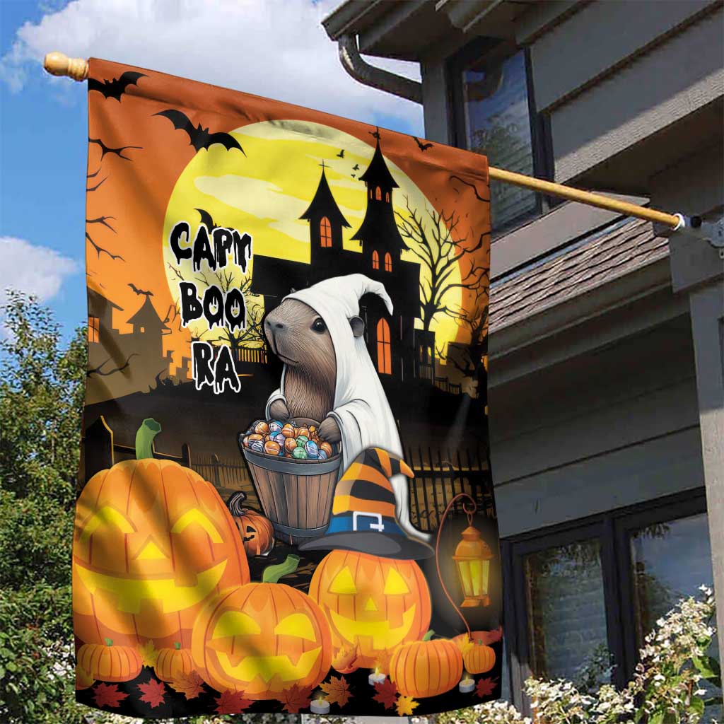 Capy-Boo-Ra Halloween Garden Flag Haunted House And Pumpkin Spooky - Wonder Print Shop