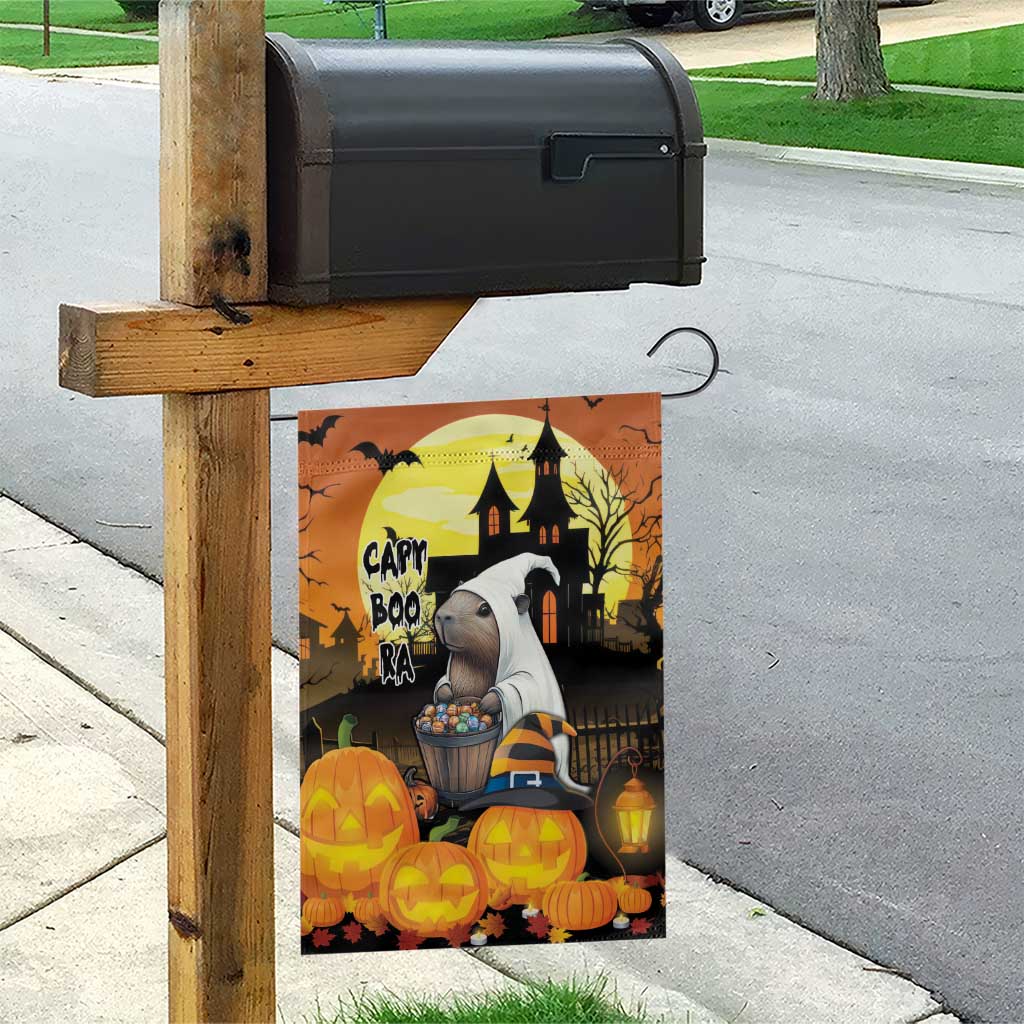 Capy-Boo-Ra Halloween Garden Flag Haunted House And Pumpkin Spooky - Wonder Print Shop