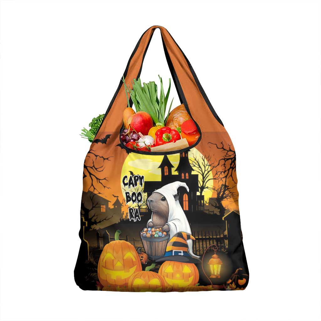 Capy-Boo-Ra Halloween Grocery Bag Haunted House And Pumpkin Spooky