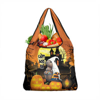 Capy-Boo-Ra Halloween Grocery Bag Haunted House And Pumpkin Spooky