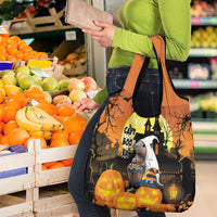 Capy-Boo-Ra Halloween Grocery Bag Haunted House And Pumpkin Spooky