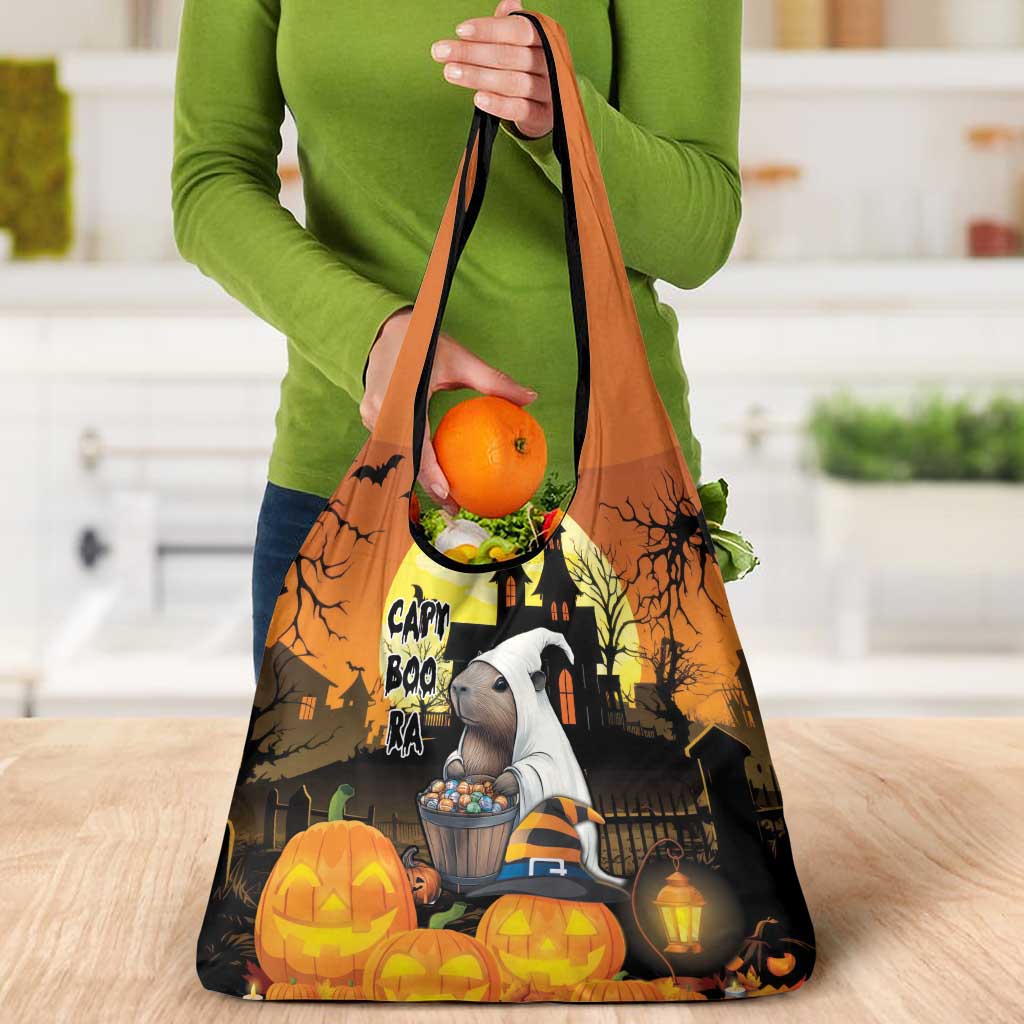 Capy-Boo-Ra Halloween Grocery Bag Haunted House And Pumpkin Spooky
