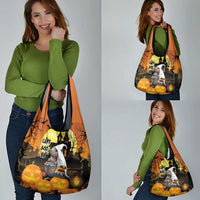 Capy-Boo-Ra Halloween Grocery Bag Haunted House And Pumpkin Spooky