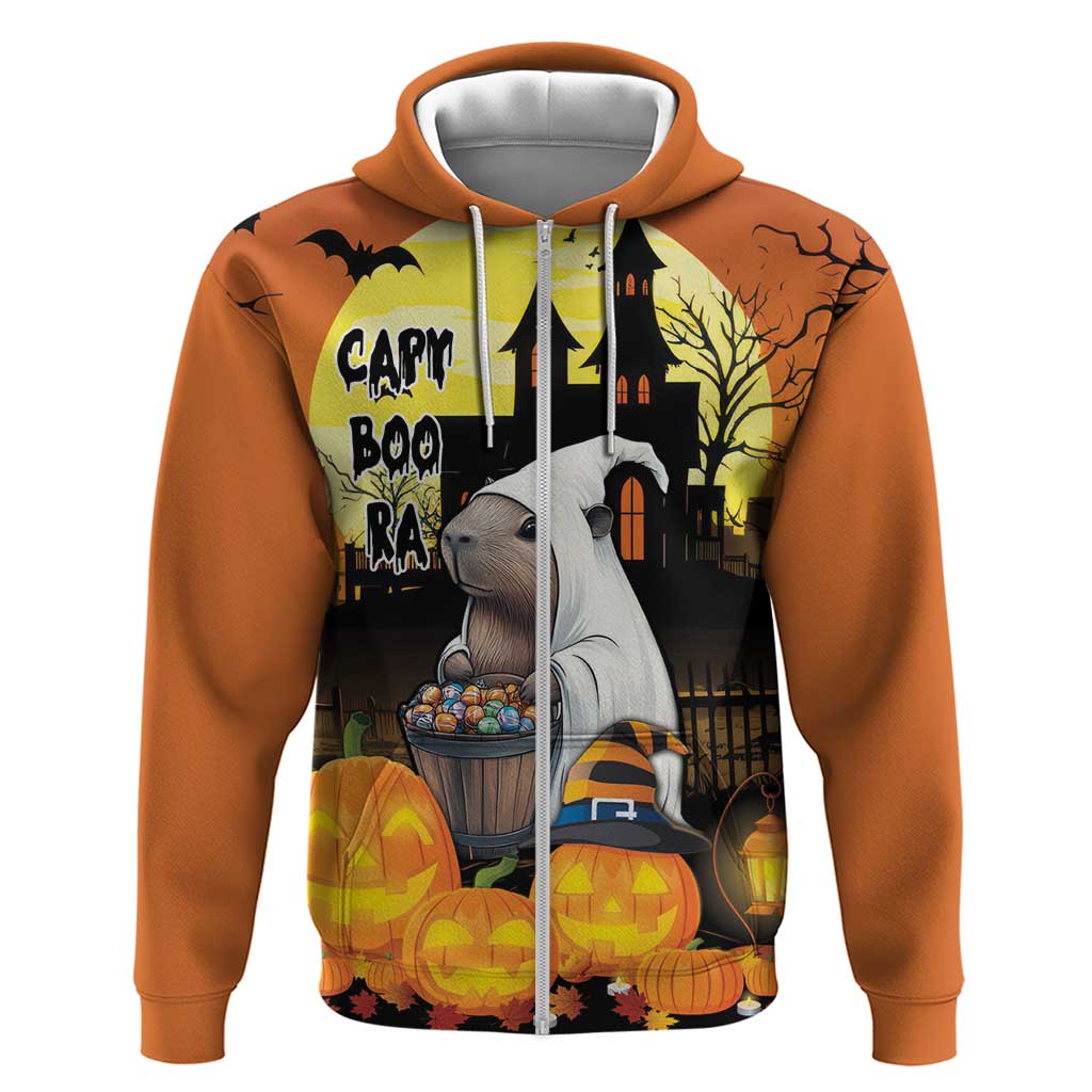 Capy-Boo-Ra Halloween Hoodie Haunted House And Pumpkin Spooky - Wonder Print Shop