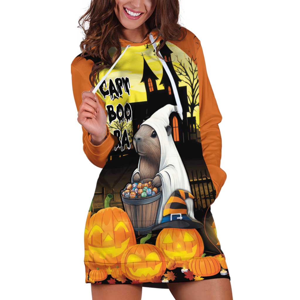 Capy-Boo-Ra Halloween Hoodie Dress Haunted House And Pumpkin Spooky - Wonder Print Shop