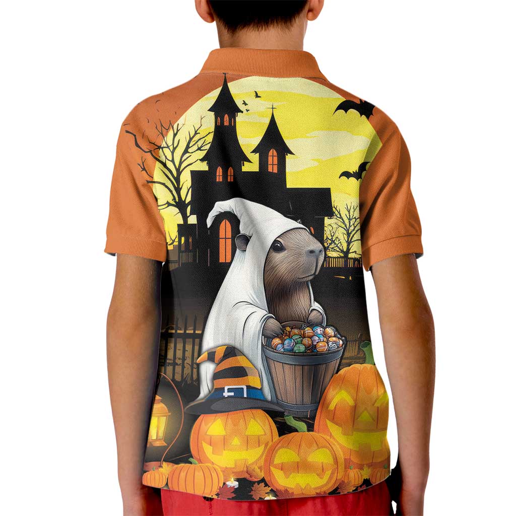 Capy-Boo-Ra Halloween Kid Polo Shirt Haunted House And Pumpkin Spooky - Wonder Print Shop