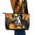 Capy-Boo-Ra Halloween Leather Tote Bag Haunted House And Pumpkin Spooky - Wonder Print Shop