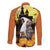 Capy-Boo-Ra Halloween Long Sleeve Button Shirt Haunted House And Pumpkin Spooky - Wonder Print Shop