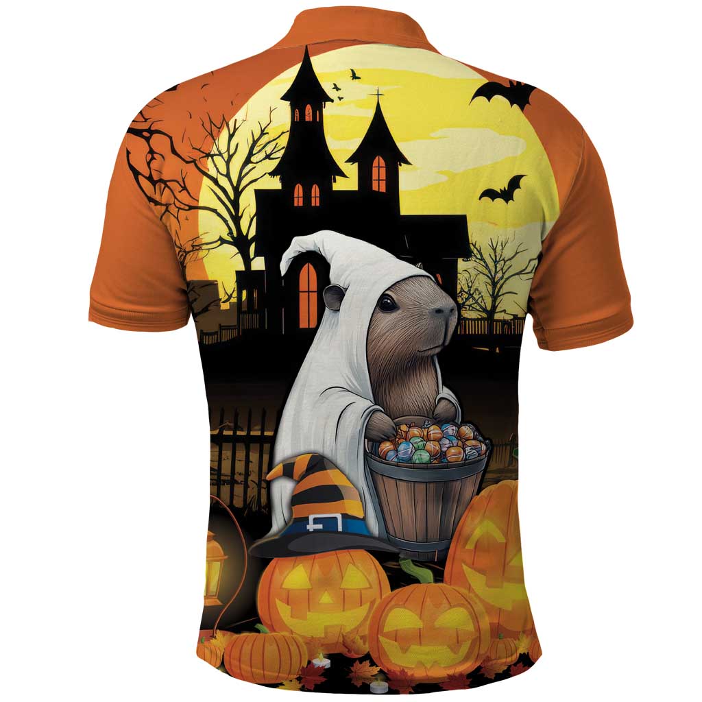 Capy-Boo-Ra Halloween Polo Shirt Haunted House And Pumpkin Spooky - Wonder Print Shop