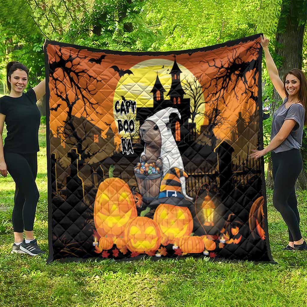 Capy-Boo-Ra Halloween Quilt Haunted House And Pumpkin Spooky - Wonder Print Shop