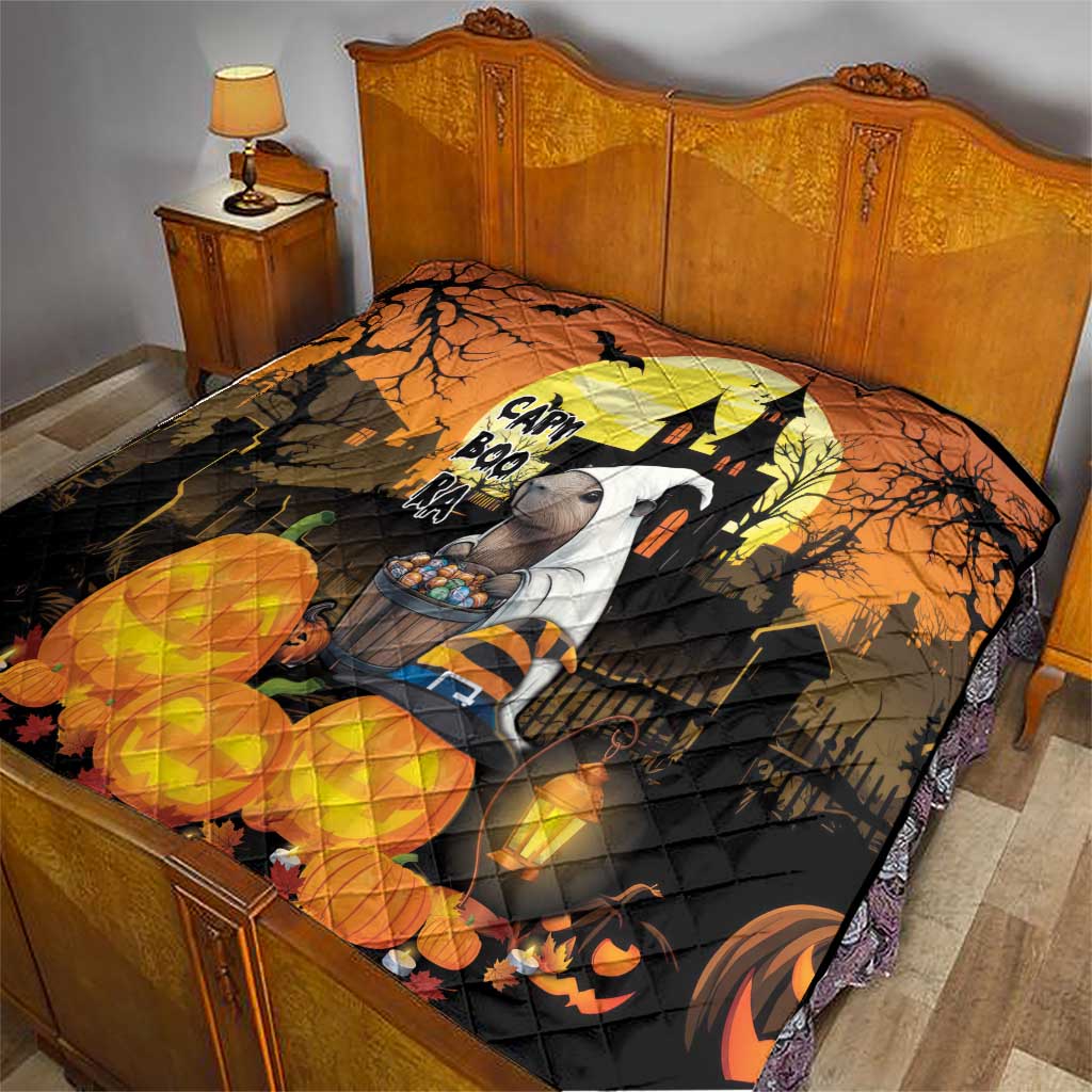 Capy-Boo-Ra Halloween Quilt Haunted House And Pumpkin Spooky - Wonder Print Shop
