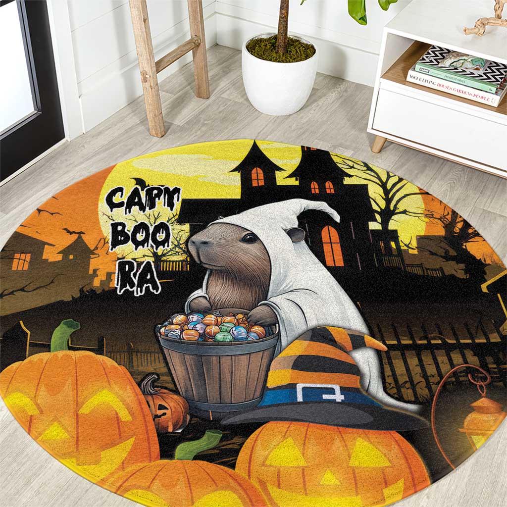 Capy-Boo-Ra Halloween Round Carpet Haunted House And Pumpkin Spooky