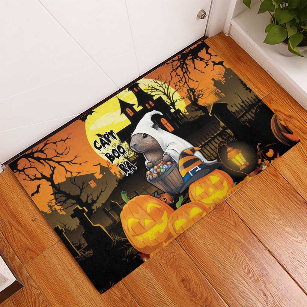 Capy-Boo-Ra Halloween Rubber Doormat Haunted House And Pumpkin Spooky - Wonder Print Shop