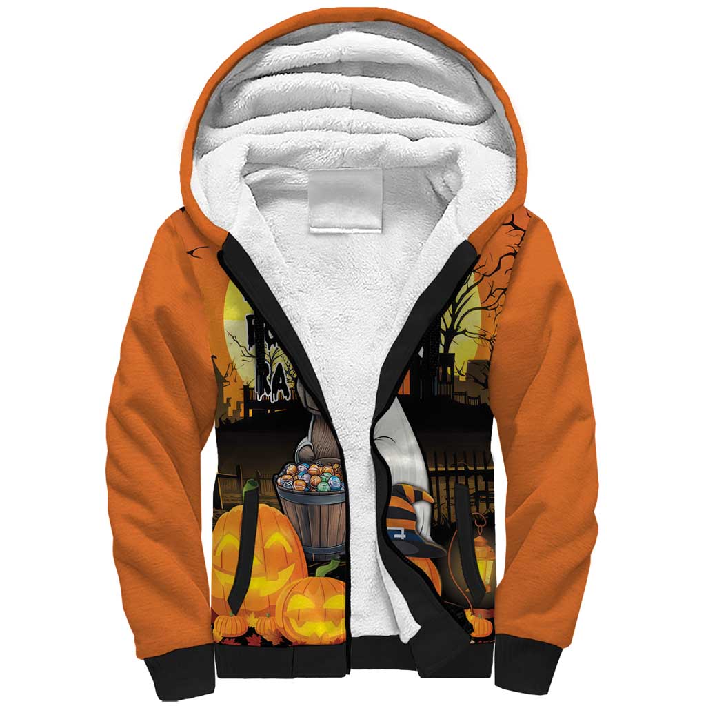 Capy-Boo-Ra Halloween Sherpa Hoodie Haunted House And Pumpkin Spooky - Wonder Print Shop