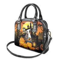 Capy-Boo-Ra Halloween Shoulder Handbag Haunted House And Pumpkin Spooky