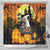 Capy-Boo-Ra Halloween Shower Curtain Haunted House And Pumpkin Spooky