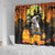 Capy-Boo-Ra Halloween Shower Curtain Haunted House And Pumpkin Spooky