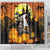 Capy-Boo-Ra Halloween Shower Curtain Haunted House And Pumpkin Spooky
