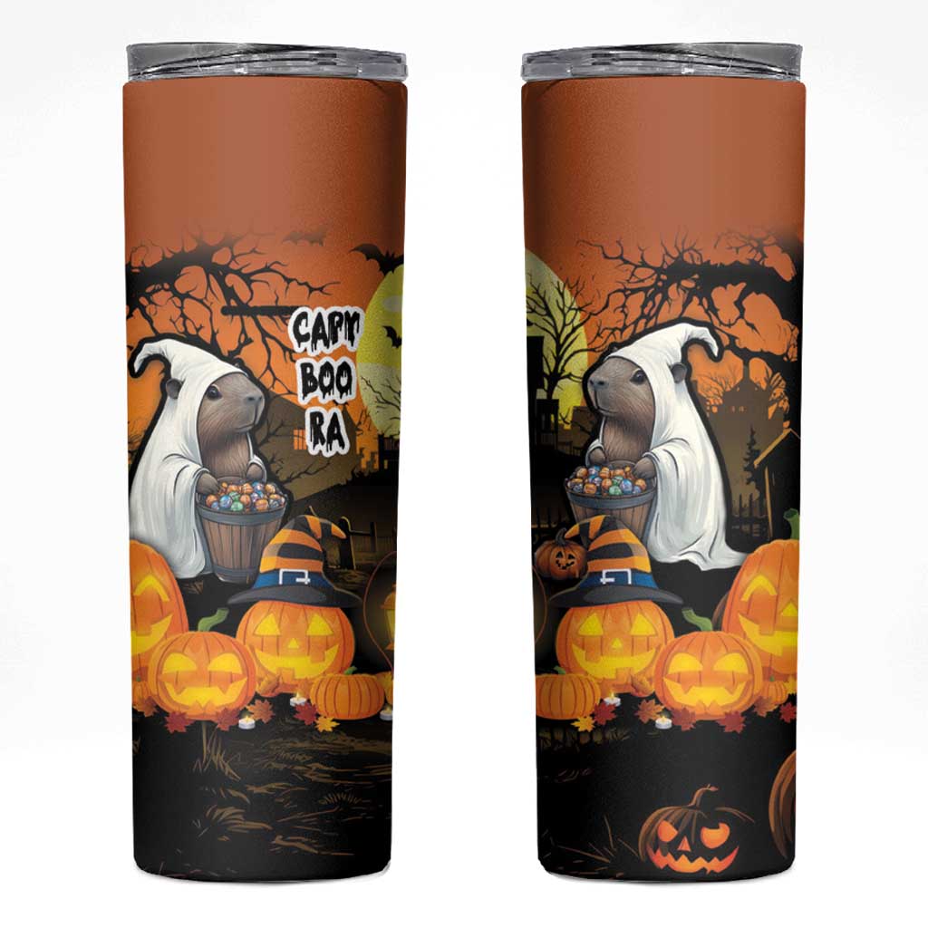 Capy-Boo-Ra Halloween Skinny Tumbler Haunted House And Pumpkin Spooky - Wonder Print Shop