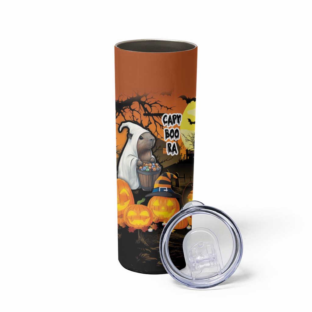 Capy-Boo-Ra Halloween Skinny Tumbler Haunted House And Pumpkin Spooky - Wonder Print Shop