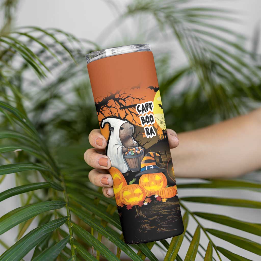 Capy-Boo-Ra Halloween Skinny Tumbler Haunted House And Pumpkin Spooky - Wonder Print Shop