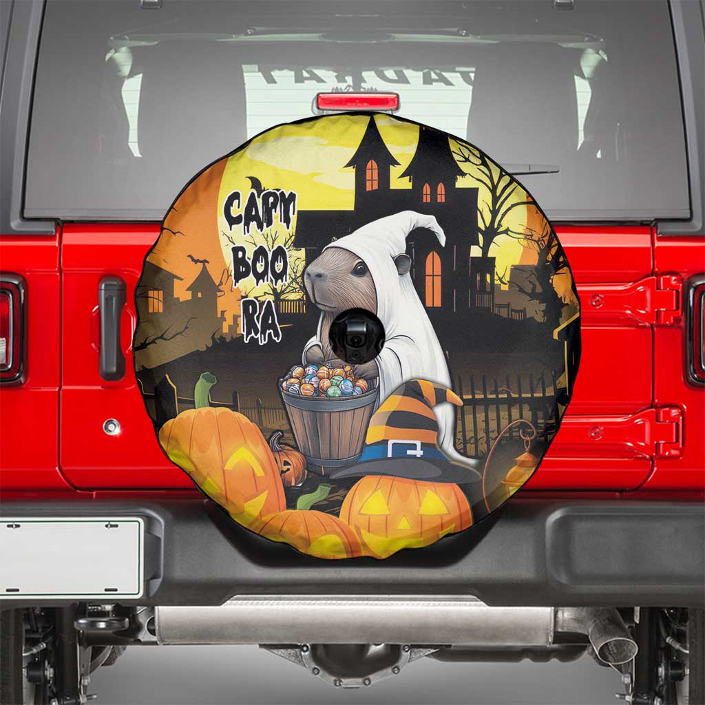 Capy-Boo-Ra Halloween Spare Tire Cover Haunted House And Pumpkin Spooky - Wonder Print Shop