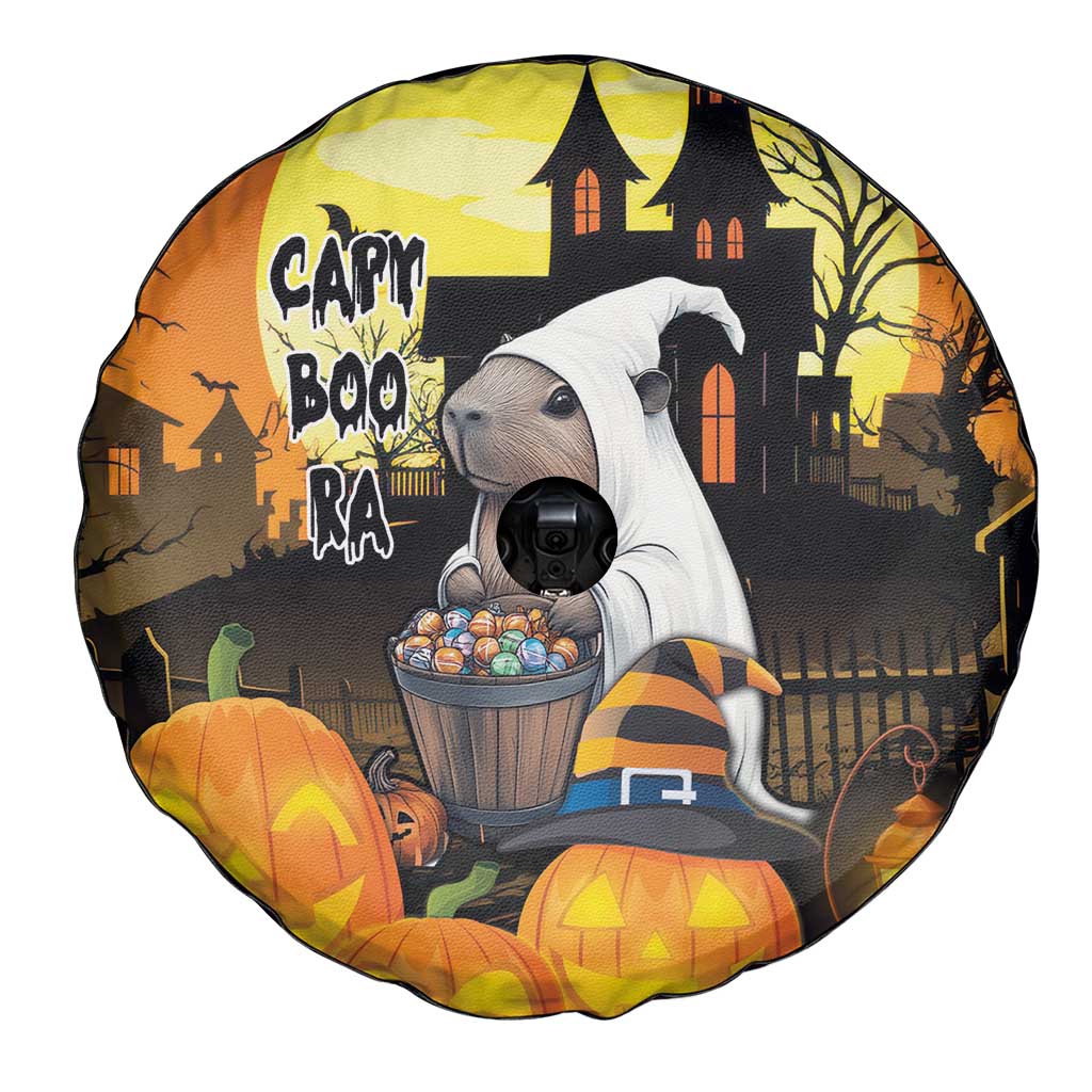 Capy-Boo-Ra Halloween Spare Tire Cover Haunted House And Pumpkin Spooky - Wonder Print Shop
