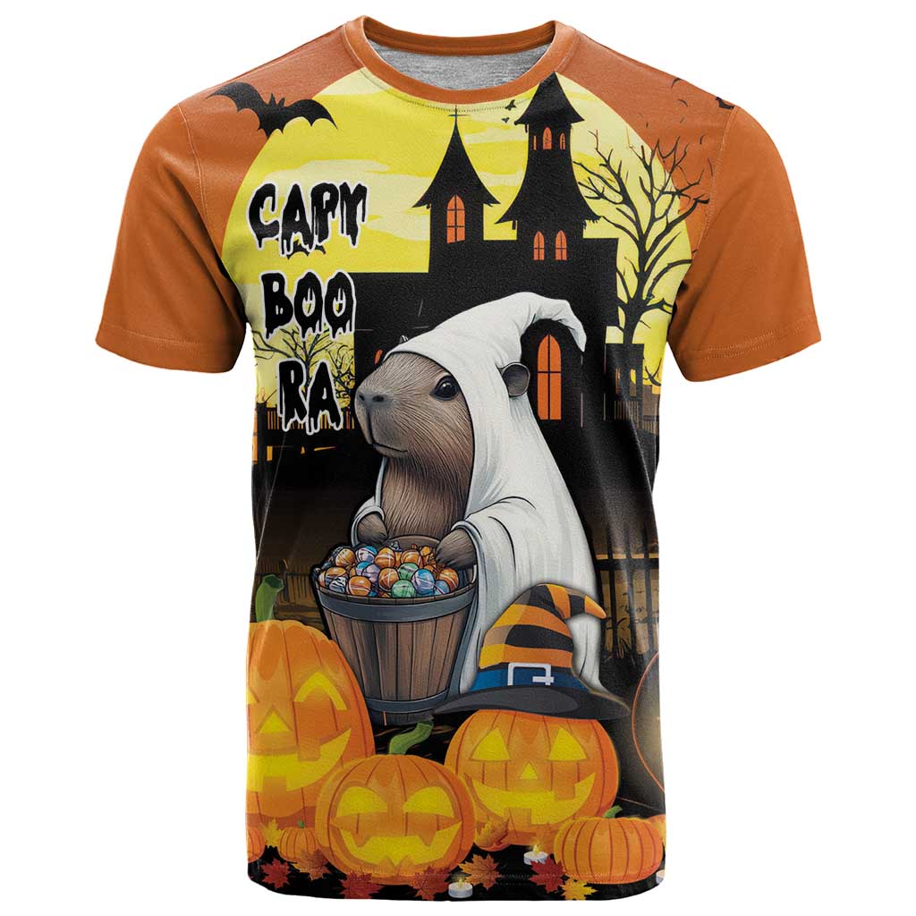 Capy-Boo-Ra Halloween T Shirt Haunted House And Pumpkin Spooky - Wonder Print Shop