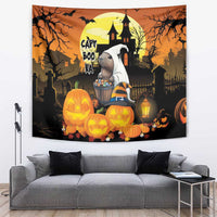Capy-Boo-Ra Halloween Tapestry Haunted House And Pumpkin Spooky - Wonder Print Shop