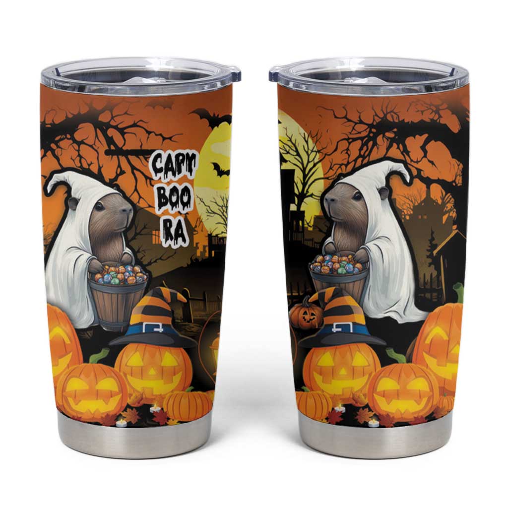Capy-Boo-Ra Halloween Tumbler Cup Haunted House And Pumpkin Spooky - Wonder Print Shop