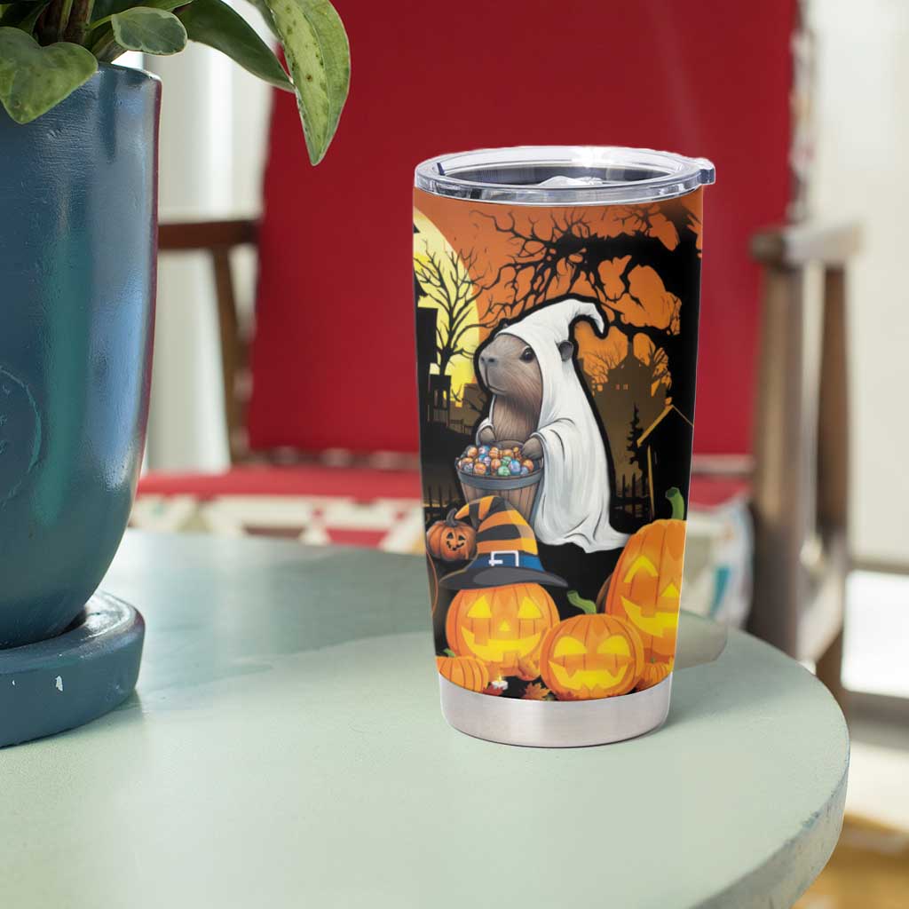 Capy-Boo-Ra Halloween Tumbler Cup Haunted House And Pumpkin Spooky - Wonder Print Shop