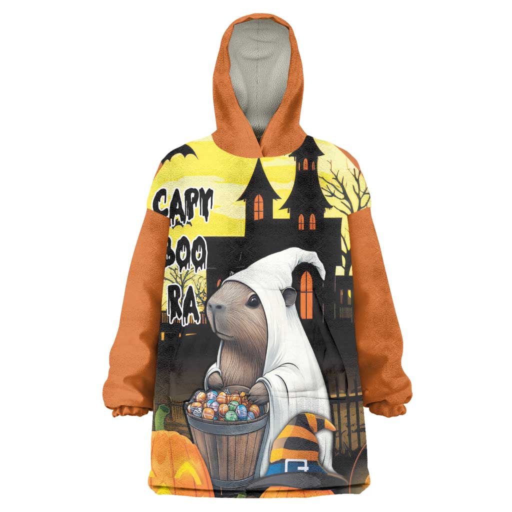 Capy-Boo-Ra Halloween Wearable Blanket Hoodie Haunted House And Pumpkin Spooky - Wonder Print Shop