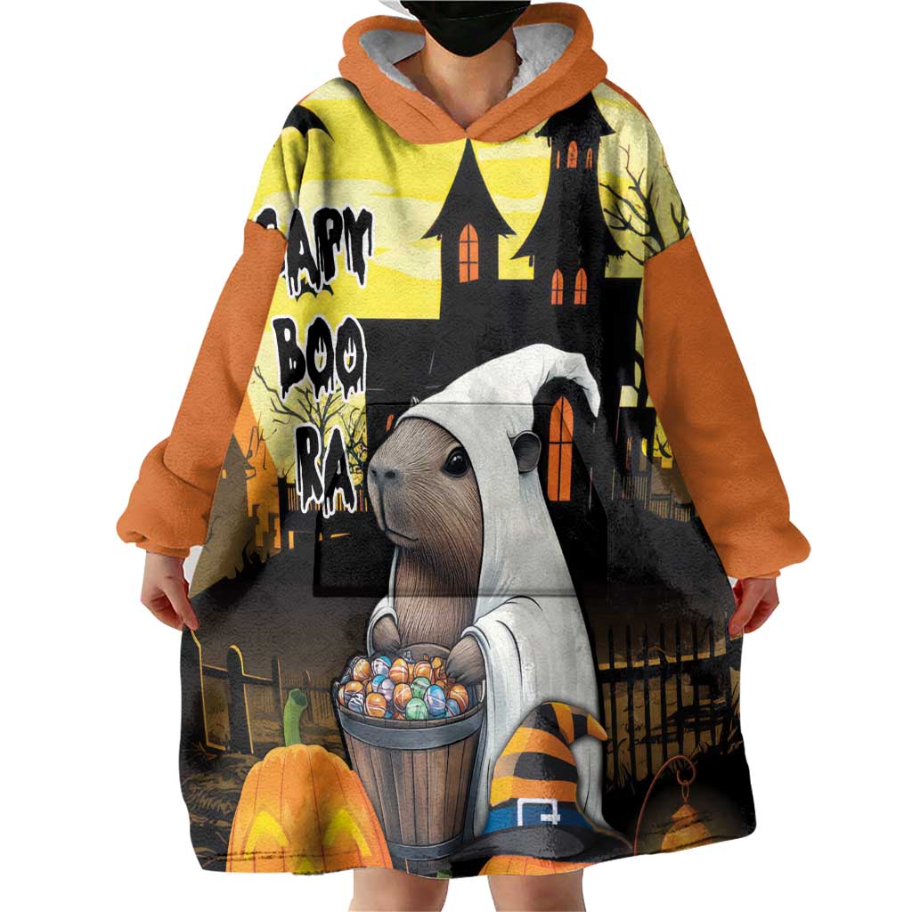 Capy-Boo-Ra Halloween Wearable Blanket Hoodie Haunted House And Pumpkin Spooky - Wonder Print Shop