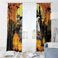 Capy-Boo-Ra Halloween Window Curtain Haunted House And Pumpkin Spooky - Wonder Print Shop