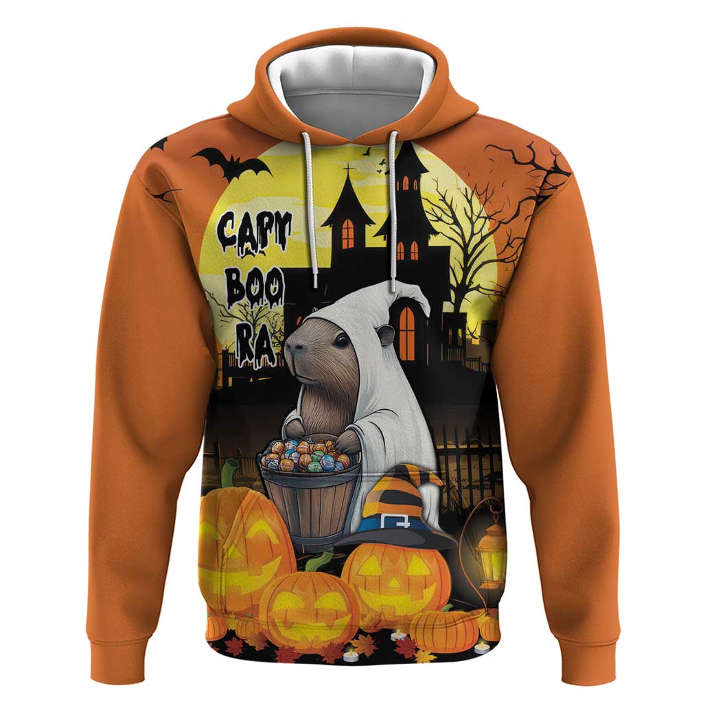 Capy-Boo-Ra Halloween Zip Hoodie Haunted House And Pumpkin Spooky - Wonder Print Shop